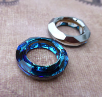 Bermuda Blue Swarovski Cosmic Ring Pendant 20 mm