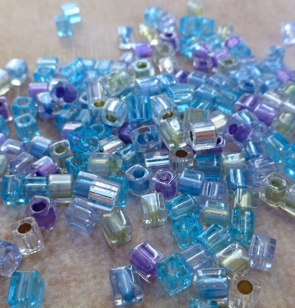 3mm Miyuki Cubes Glass Beads Mix Serenity 20 Grams SB3-MIX08