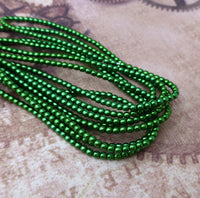 Xmas Green 2mm Faux Pearl Beads Mini Glass Pearls Strand of 150