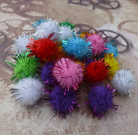 Mix Colour Pom Pom with Metallic Thread Pack of 100