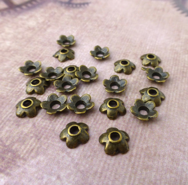 Tibetan Style Small Bead Caps in Bronze Colour 10 grams