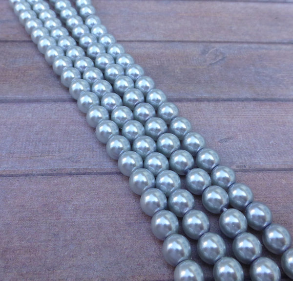 Tanzanite 6mm Round Czech Glass Pearls Strand of 75 beads