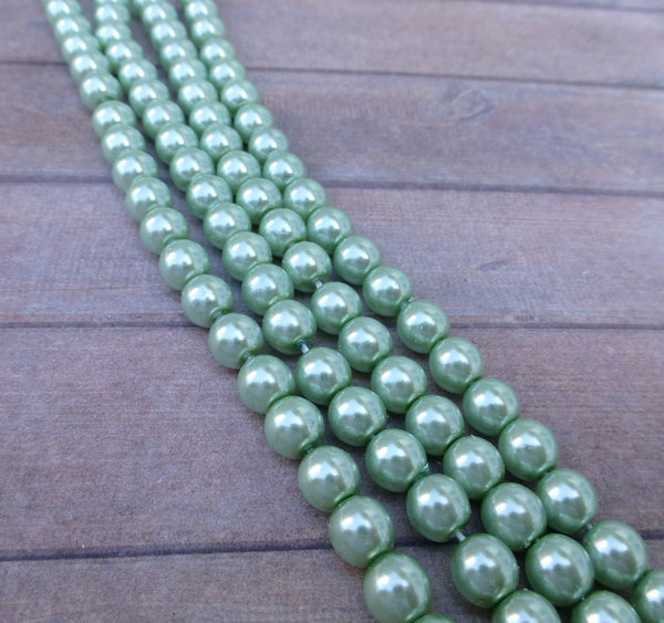 Light Sapphire 6mm Round Czech Glass Pearls Strand of 75 beads