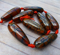 Dyed Agate Beads Large Teardrops Chocolate Pack of 4