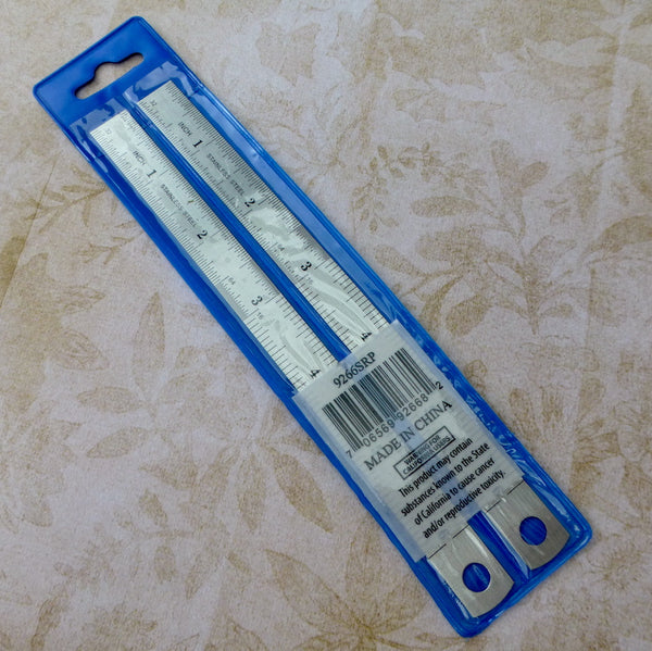 Metric / Imperial Stainless Steel Rulers 15 cm 6 Inch Pack of 2