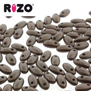 Pastel Dark Brown Bronze Rizo Beads Czech Glass 21 grams RZ256-25036
