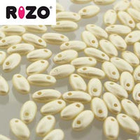 Pastel Cream Rizo Beads Czech Glass 21 grams RZ256-25039