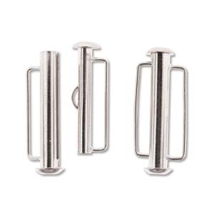 SBC265SP 26.5mm Silver Plated Slide Bar Clasp Pack of 4