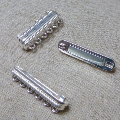 6-loop Magnetic Clasp Silver Pack of 2