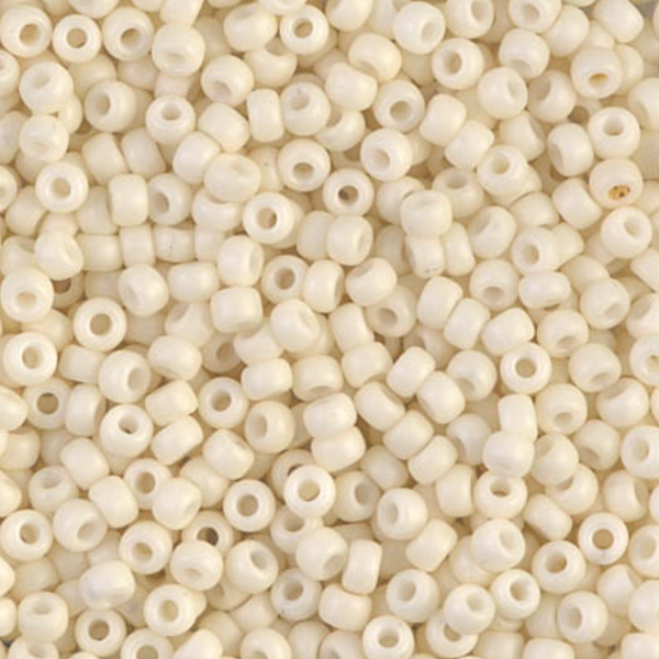 Matte Opaque Cream Miyuki 8/0 Seed Beads 20 grams, 8-92021