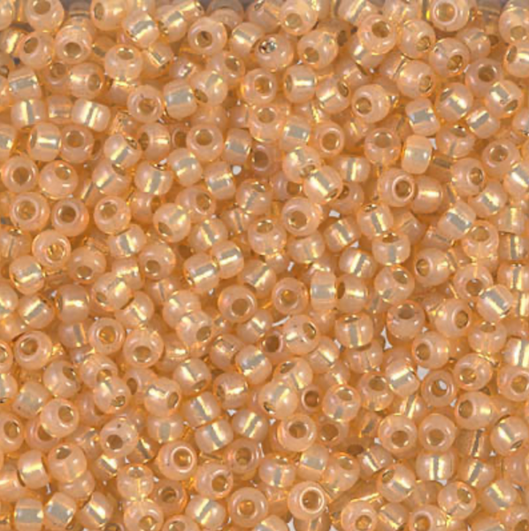 Dyed Light Apricot Silver Lined Alabaster Miyuki 8/0 Seed Beads 20 grams 8-9552