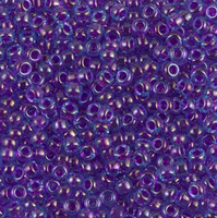 Fuchsia Lined Aqua Luster Miyuki 8/0 Seed Beads 20 grams 8-0352