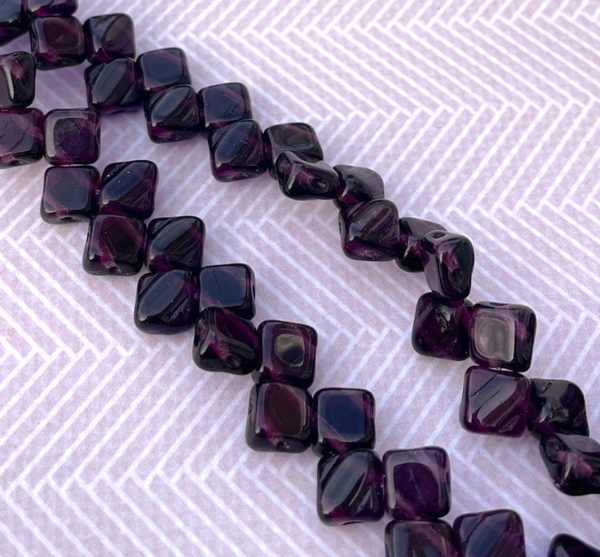 Dark Amy 2-Hole Silky Beads Strand of 40 beads