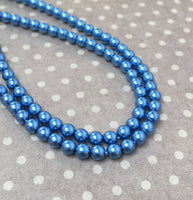 Persian Blue 4 mm Round Czech Glass Pearls Strand of 120 beads PRL04-70037