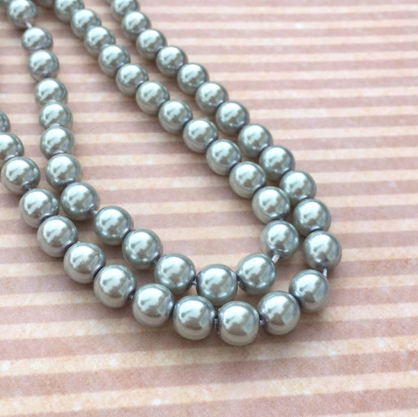 Tanzanite Round Czech Glass Pearls 8 mm Strand of 35 beads