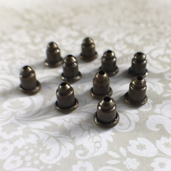 Brass Earnut Component, Earring Nuts, Bullet Stoppers Pack of 100
