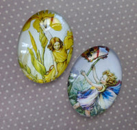 40mm Glass Fairy Cabochons Mix FB06 Pack of 2