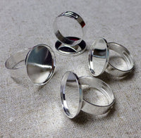 Silver Tone Ring Component Smooth Edge Pack of 5