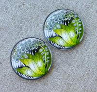 Pack of 4 - Glass 30mm Cabochon Jungle