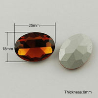 Pack of 2 - Crystal Glass Cabochons Fancy Stone Brown