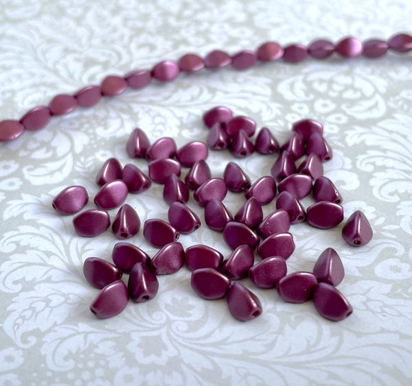 Pastel Burgundy 5mm Pinch Beads Pack of 50 Beads