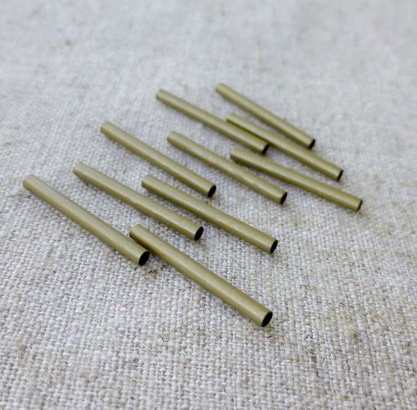 Tube Beads Metal Beads in Antique Bronze Colour Pack of 60